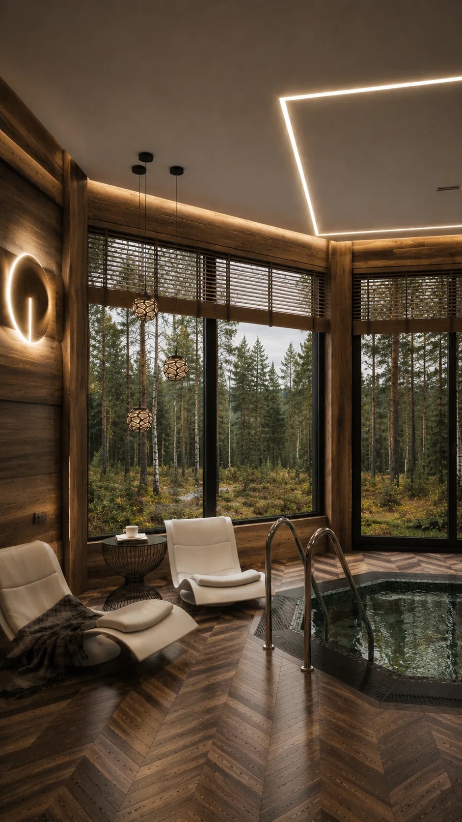 Резиденция 337 м², SPA-зона у панорамных окон